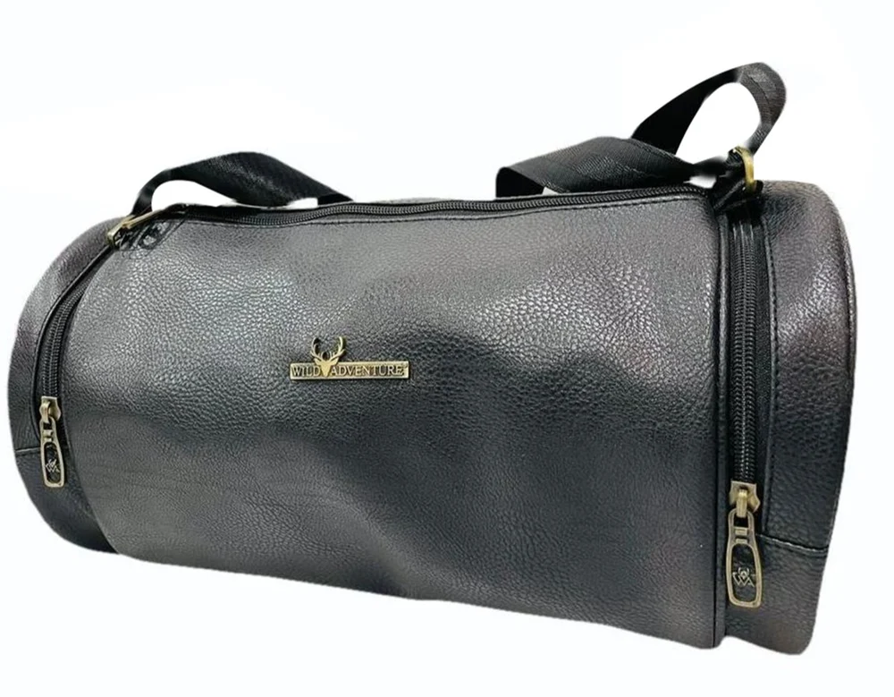 Black Leather Gym Bag