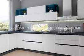 Stainless Steel White Modular Kitchen Tall Unit