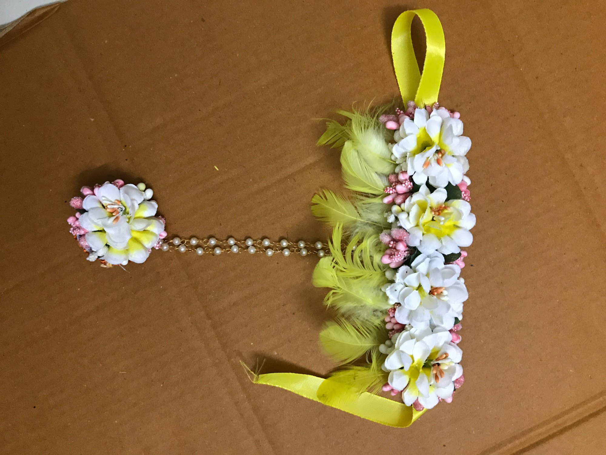 Golden Artificial Flower Jewellery, Wedding