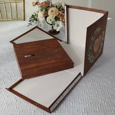 Wooden Brown Wedding Card Box