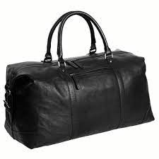 Black Leather Gym Bag